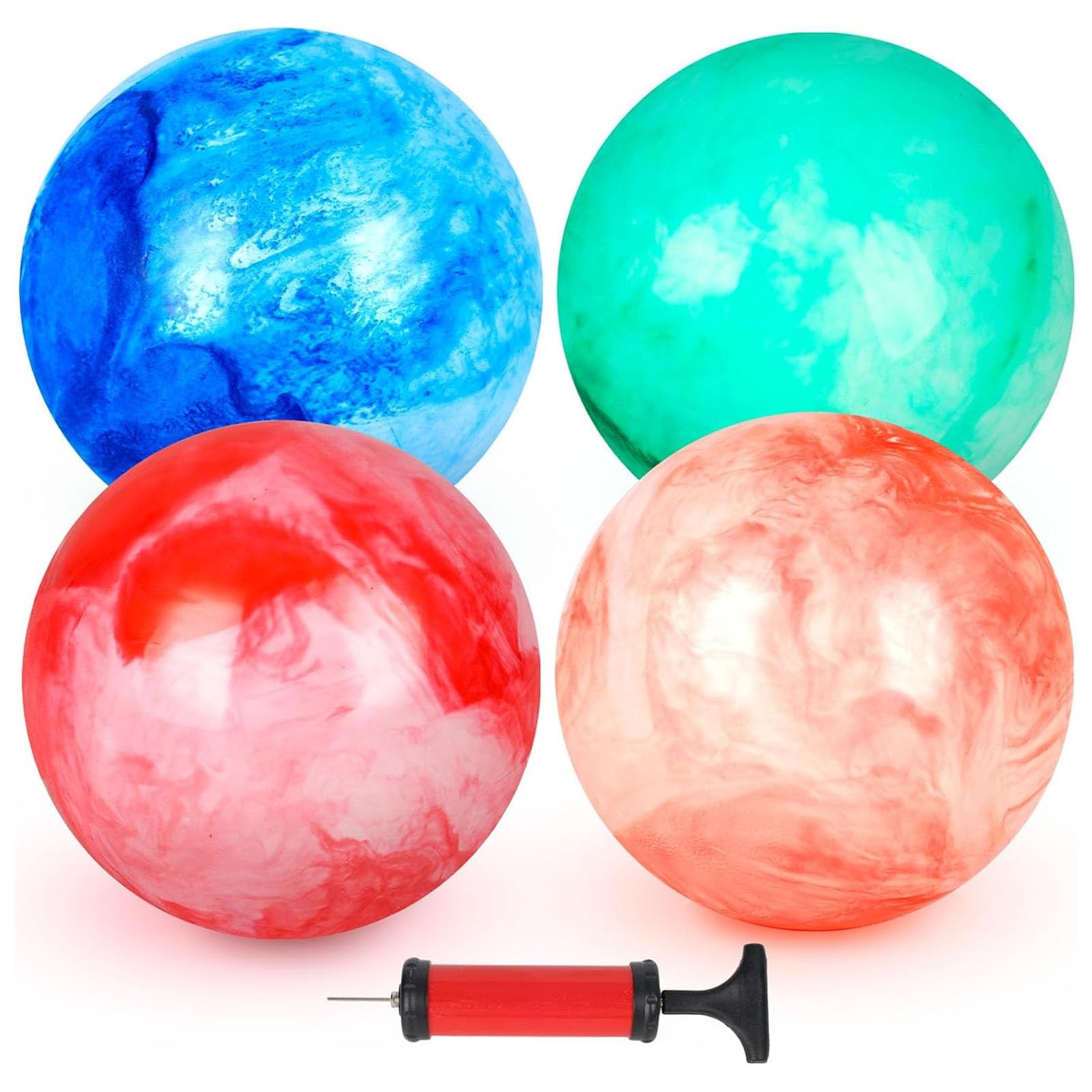 amor-present four pack playground balls 8.7 inch with pump