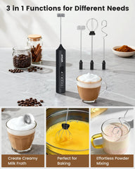 Frother with stand accessory setup