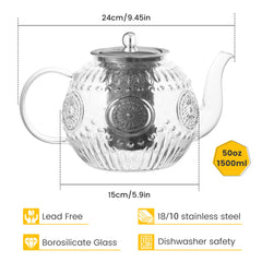 Removable infuser inside Amzcku vintage teapot