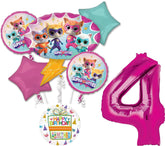 Anagram SuperKitties 34 inch pink number 4 foil balloon
