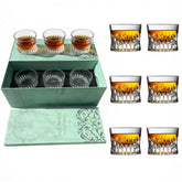 ANCRIA hand blown whiskey glass set of 6 with unique texture