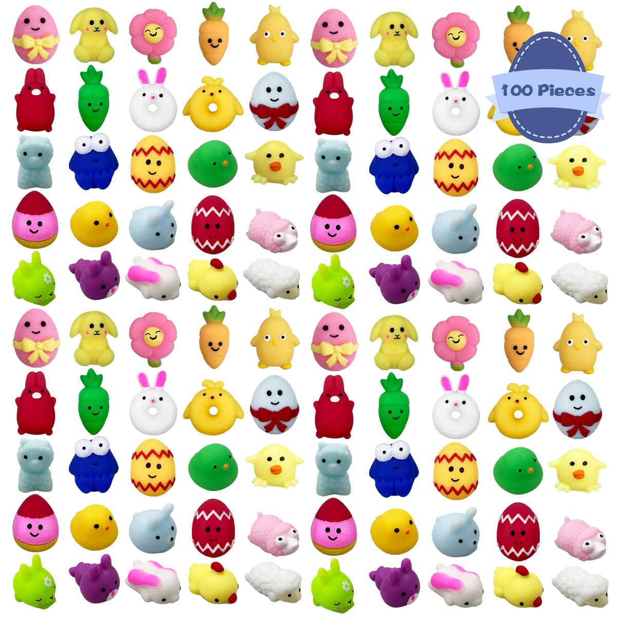 Anditoy Easter Mochi Squishy Toys 100 pcs box