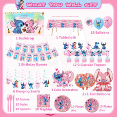 Angel design banner and tablecloth for kawaii party