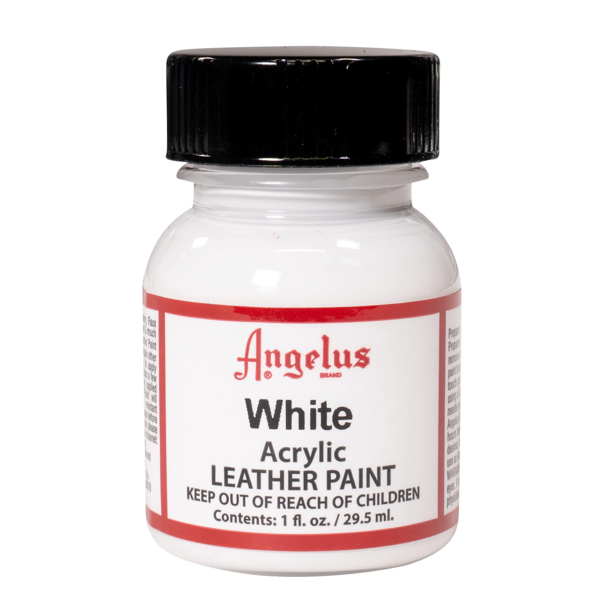 Angelus acrylic leather paint white 1oz bottle