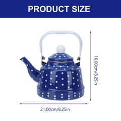 Blue Angoily tea kettle 1.7L with dot pattern