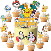 Anime cake decorations 25pcs set with large topper and cupcakes