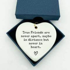 3 inch ceramic heart ornament for best friends
