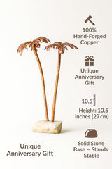 Handmade copper palm tree artwork