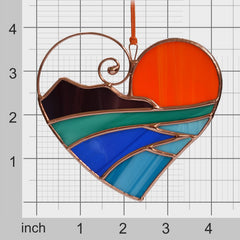 Anniversary gift idea for Him and Her stained glass ornament