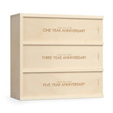 Anniversary Wine Box Classic Trio holds 3 bottles