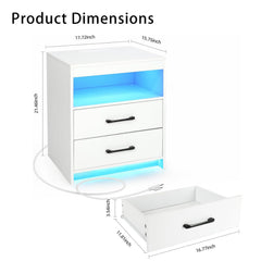ansefe led nightstand with usb-c outlets