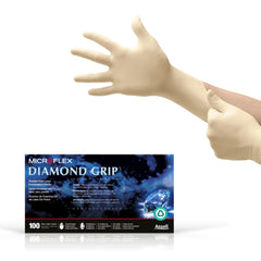 Ansell MICROFLEX Diamond Grip MF-300 gloves box of 100 packaging