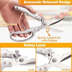Anti-slip handle close up on lightweight kitchen shears