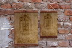 Antique linen Shroud of Turin artwork