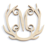 antler monogram wooden buck letter wall decor