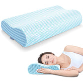 Anvo Memory Foam Pillow blue white front view