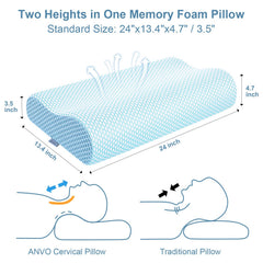 Cervical orthopedic Anvo Memory Foam Pillow detail