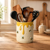 AnyDesign Bee Ceramic Utensil Holder on a kitchen counter