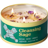 AOOVOO Sage Candle for Cleansing 3 Wick 12oz with crystals inside