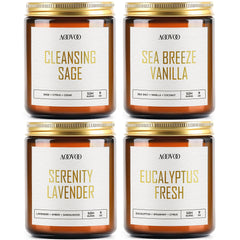 AOOVOO scented candles four piece set in glass jars
