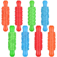 Aoriher 8 Pcs Play Clay Rollers with textured patterns