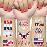 AOYOO fourth of july temporary tattoos two sheets 30 designs