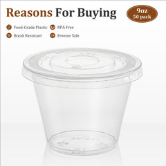 50 Sets bulk pack of AOZITA cups with flat lids close-up