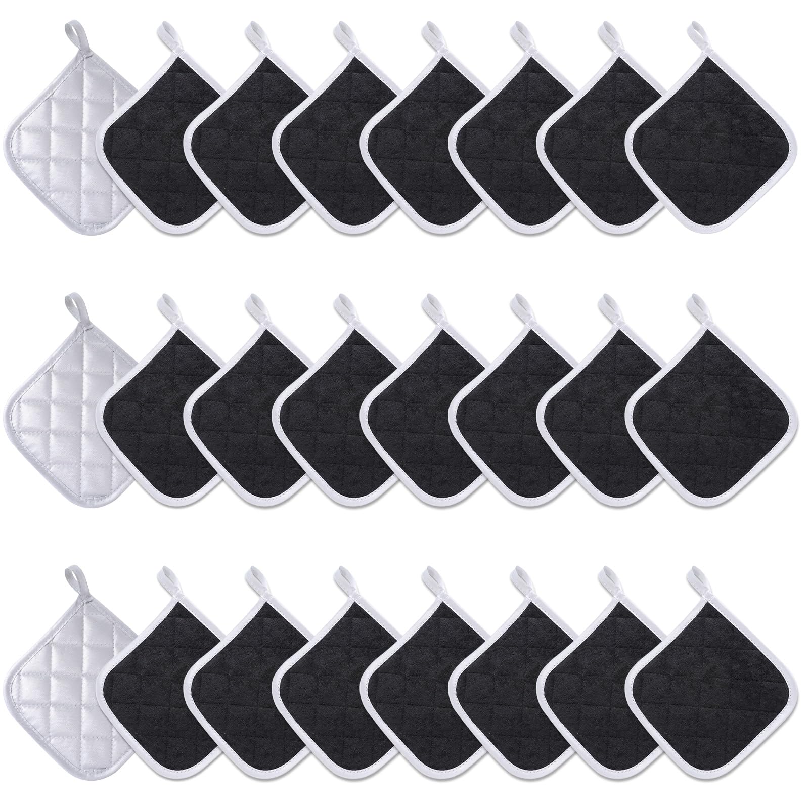 AOZUO 24 piece cotton hot pads for kitchen 7x7 inches