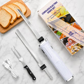 Apacal cordless electric knife with ergonomic handle and two-way serrated blade