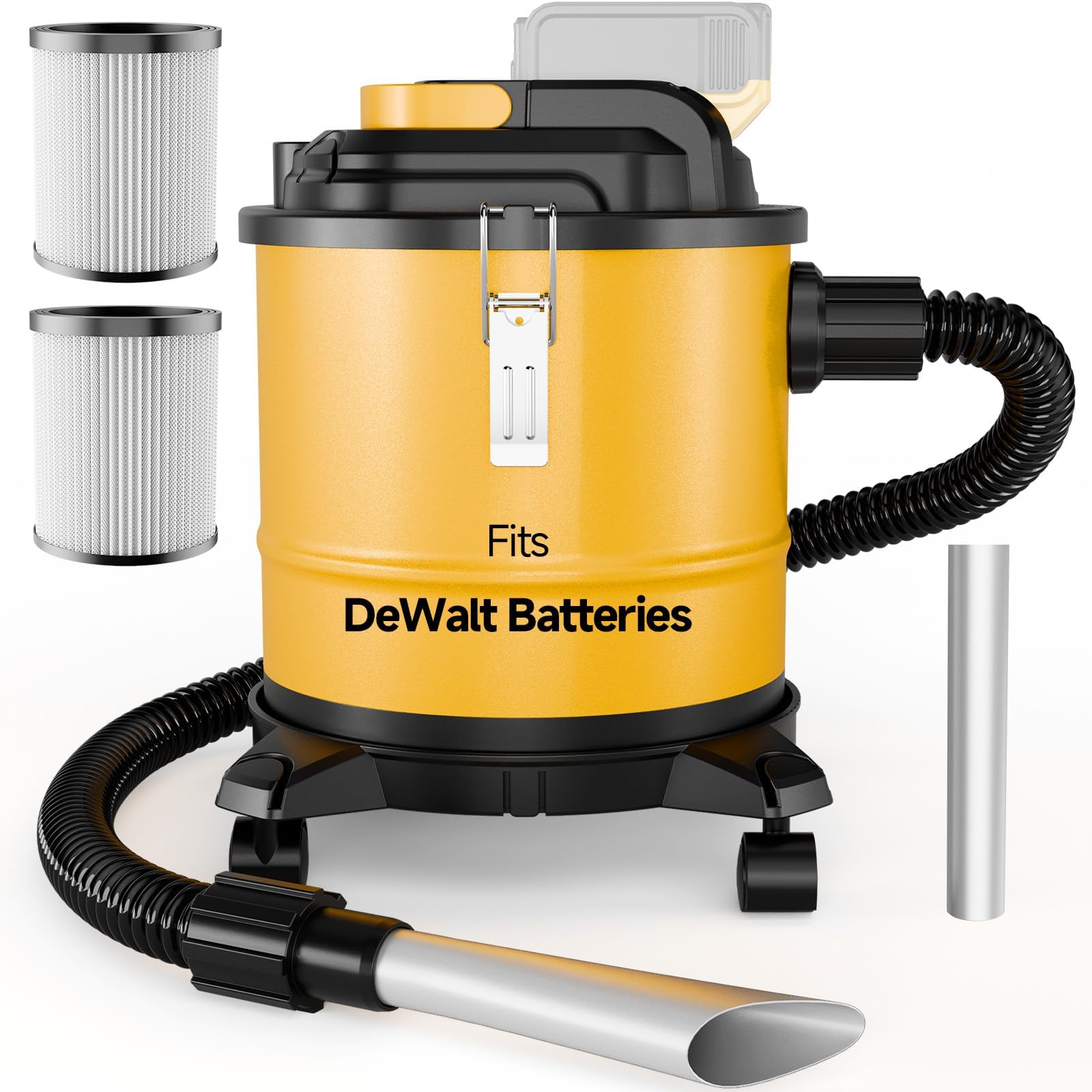 ApexPower cordless ash vacuum for pellet stoves with 38 inch hose