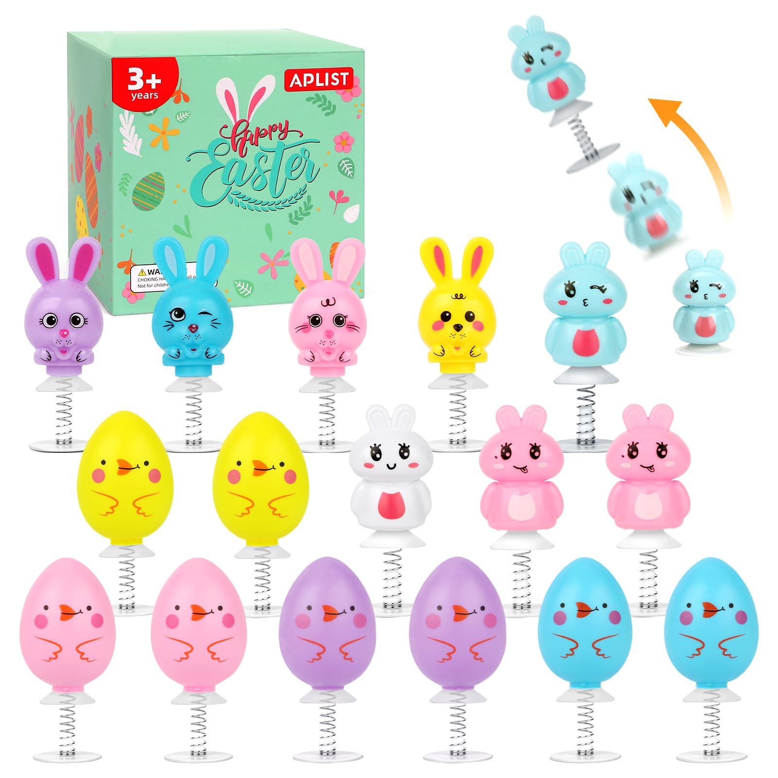 APLIST 16-pack Easter toys jumping popper set front view