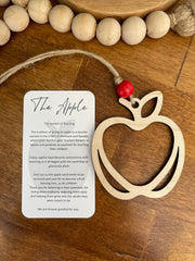 Apple ornament gift for teachers with story card