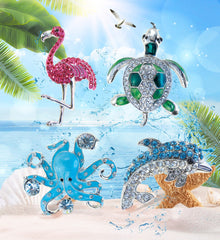 Dolphin magnet Aqua79 sparkling set