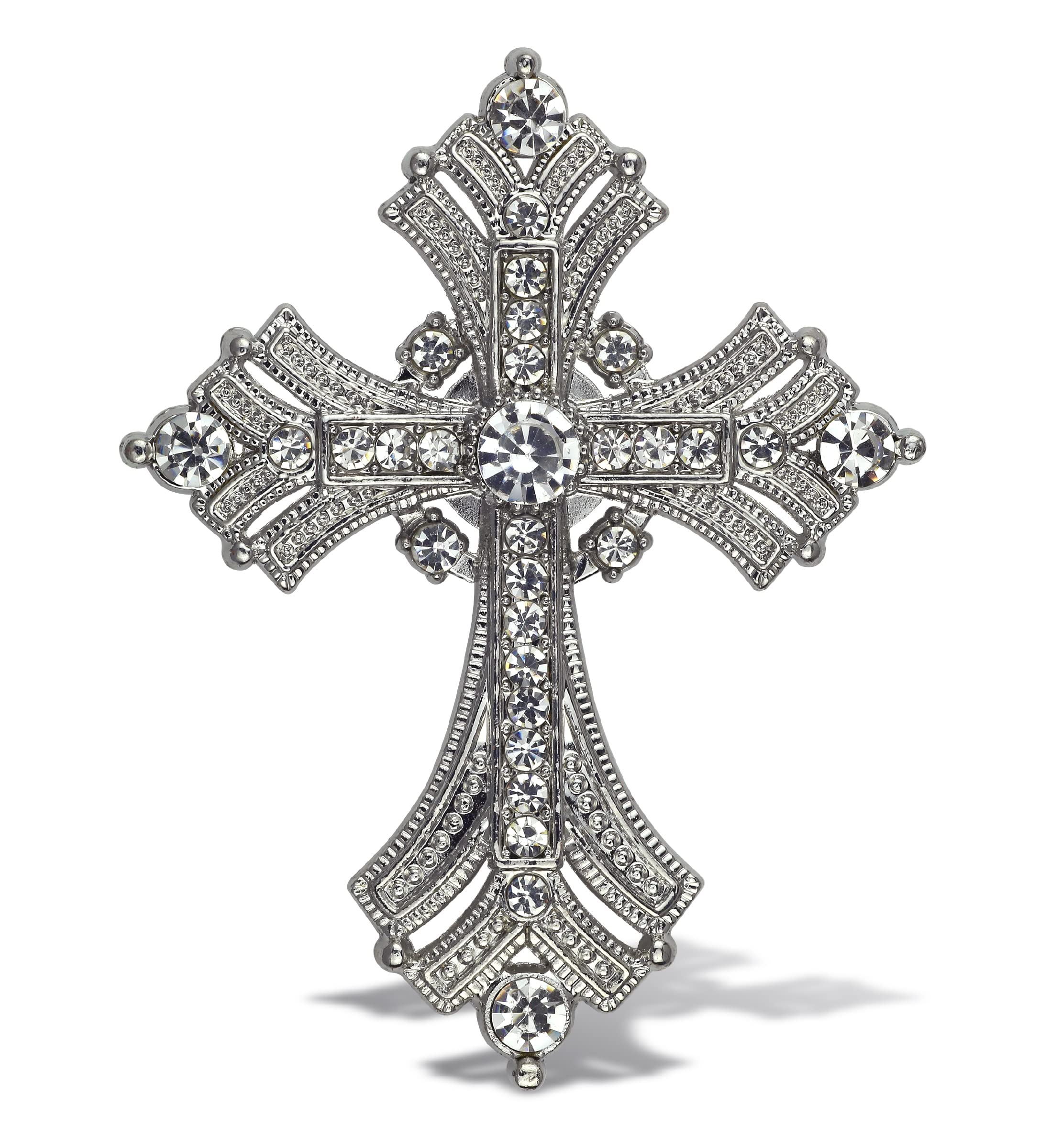 Aqua79 Fleur De Lis sparkling refrigerator magnet front view on metal surface