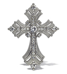 Aqua79 Fleur De Lis sparkling refrigerator magnet front view on metal surface