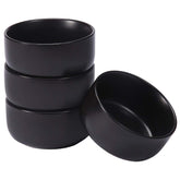 Aquiver 10 Ounces Ceramic Bowl Set in black matte finish