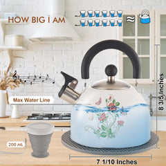 Stainless steel ARC tea kettle color changing design