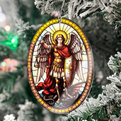 Archangel Michael ornament with story card packaging