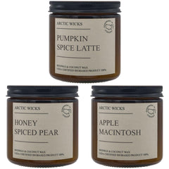 Arctic Wicks 3 Pack Fall Candle Set packaging