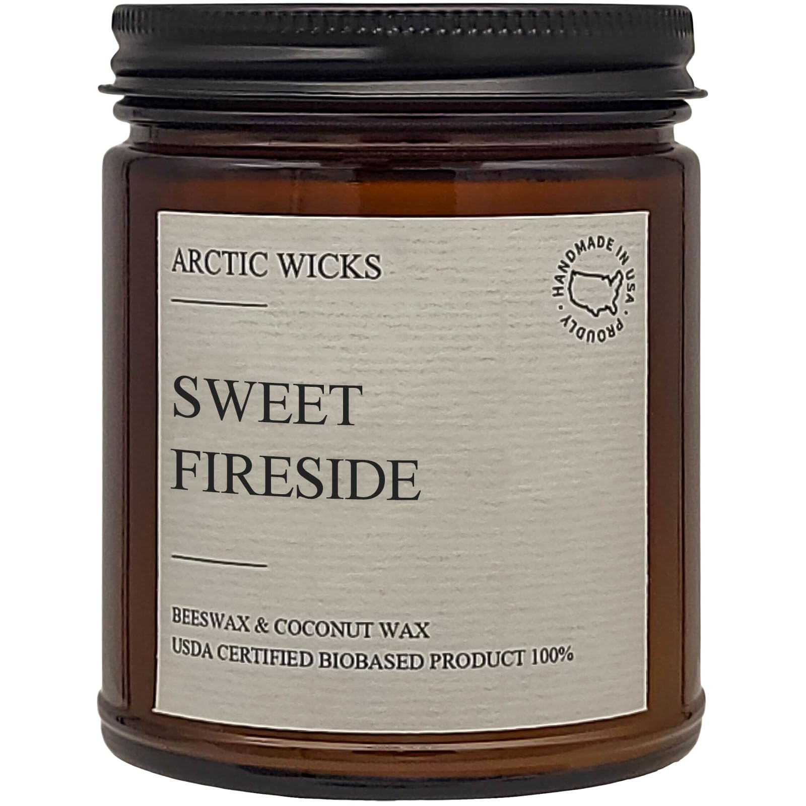 Arctic Wicks Sweet Fireside 9oz coconut beeswax candle