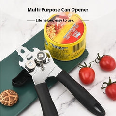 Can opener with magnet lid lift for mess-free opening