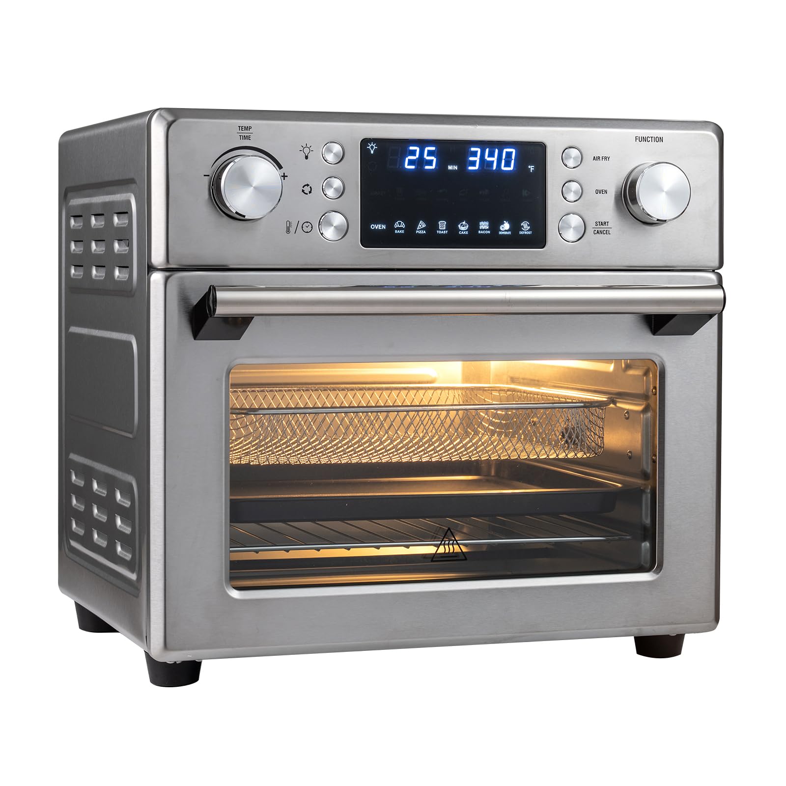 ARLIME 14-in-1 air fryer toaster oven combo stainless steel exterior with 26 qt capacity