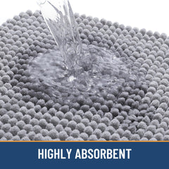 arotive chenille bathroom rugs 30x20 grey product image 2