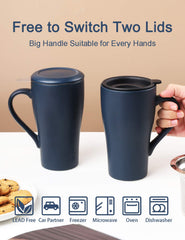 ARRADEN tea cup 18oz with infuser and two lids
