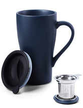 ARRADEN tea cup with infuser in royal blue 18oz
