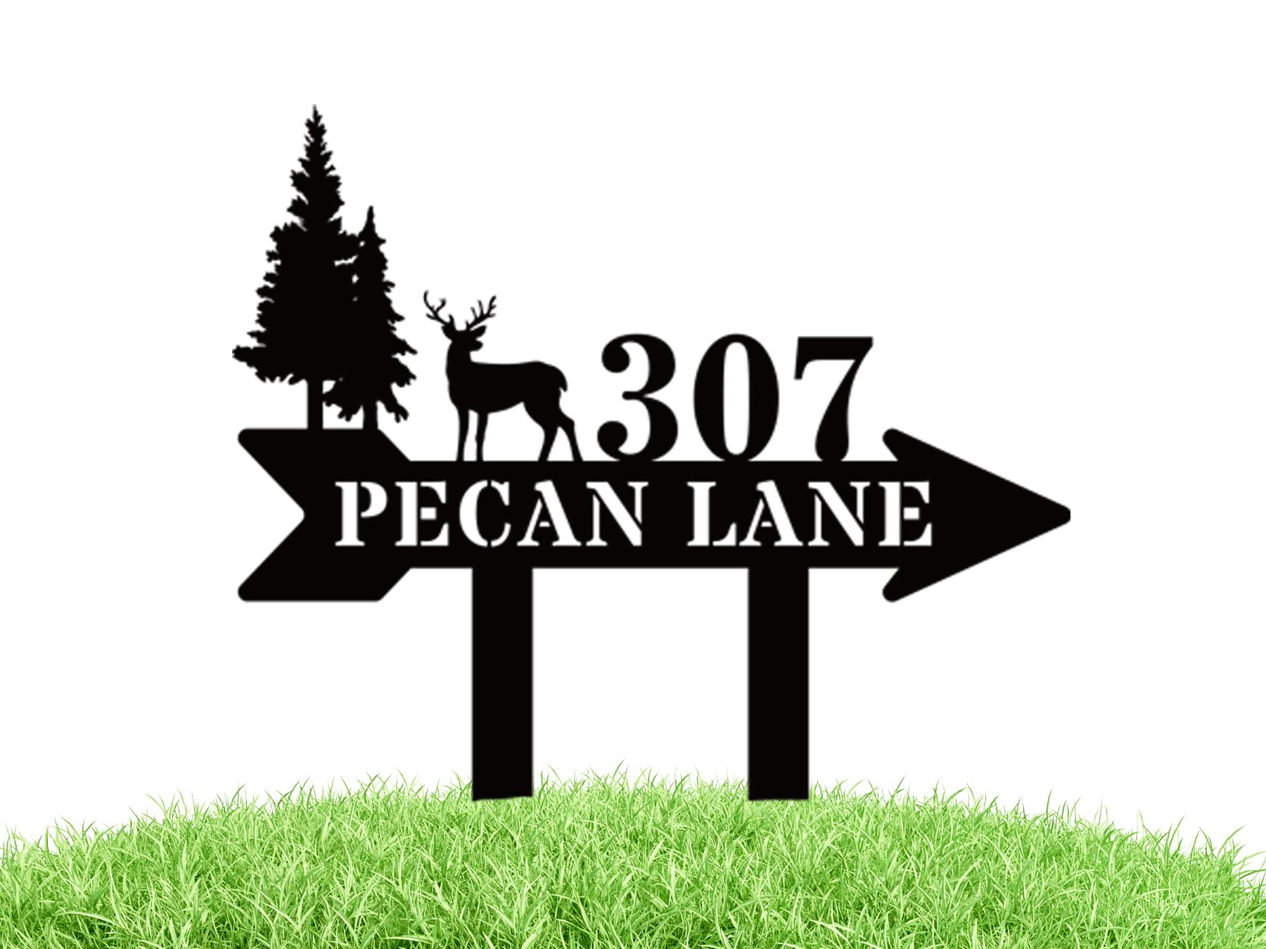 Arrow yard signs with stakes for outdoor address display