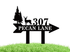 Arrow yard signs with stakes for outdoor address display