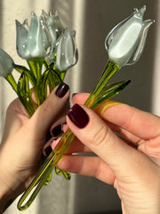 Art glass flower ornament for vase