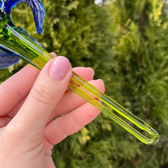 Blue iris glass figurine as home decor ornament