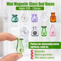 artificial flowers included with mini vase magnets